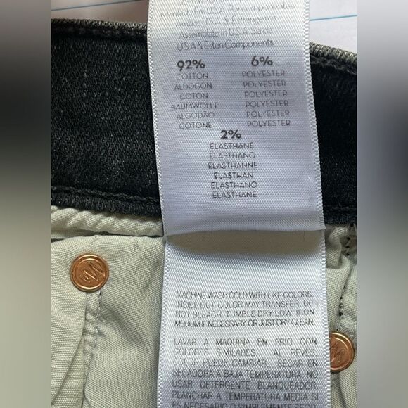 Mother The Swooner Exposed Zip Mini Fray distressed fray black denim skirt 25 - Picture 10 of 10